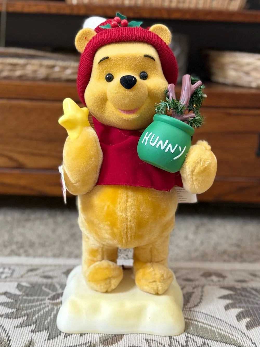 90s Vintage Disney Winnie the Pooh Animated Christmas Decor Telco Motion-ettes